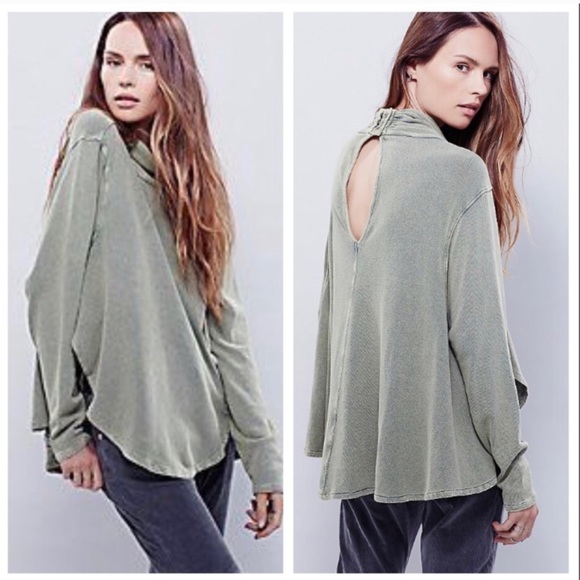 Free People New Romantics acid wash black top - Picture 3 of 7